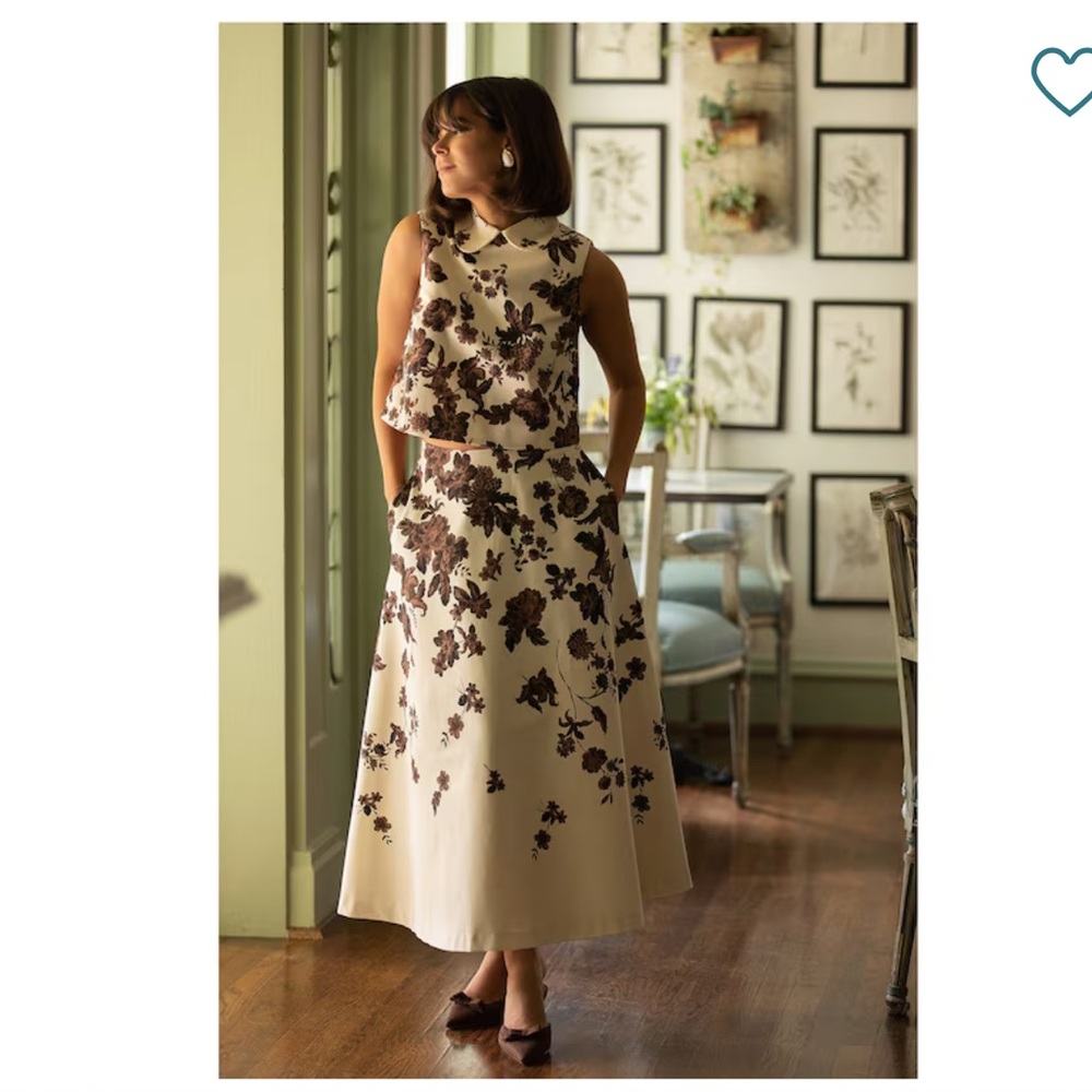 NWT Antonio Melani x Style Bungalow Chintz Floral Coordinating Canvas  Skirt - Picture 11 of 12